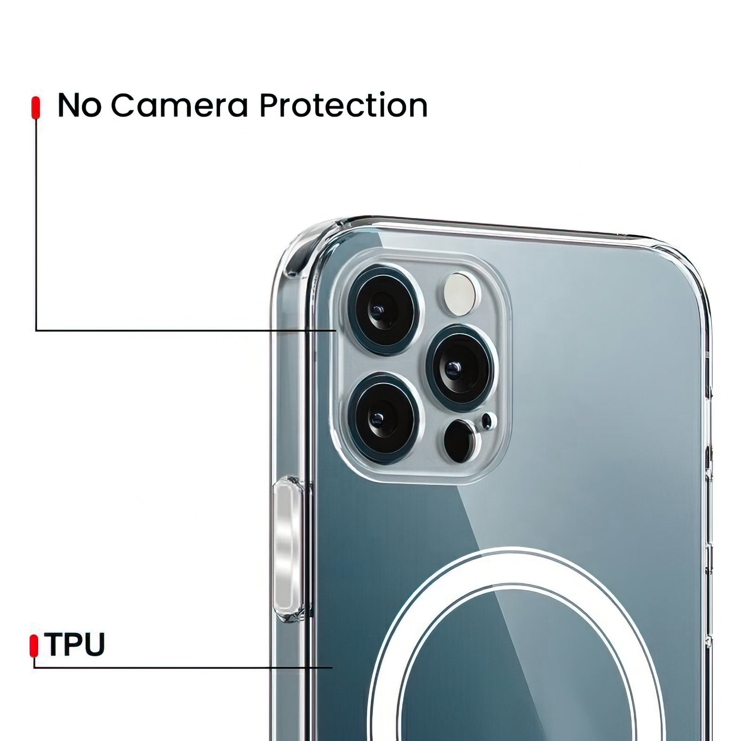 MagSafe hoesje voor Apple iPhone 17 Pro Max, OEM, Clear, Transparant