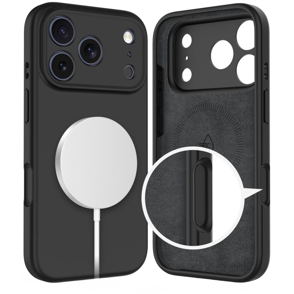 MagSafe hoesje voor Apple iPhone 17 Pro Max, Tech-Protect, Siliconen, Zwart