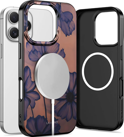 MagSafe hoes voor Apple iPhone 16 Pro, Tech-Protect, Lamano Velvet Night, Zwart