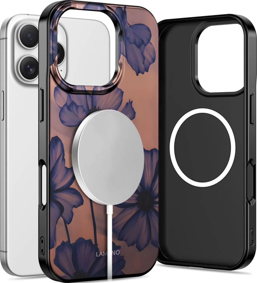 MagSafe hoesje voor Apple iPhone 16 Pro Max, Tech-Protect, Lamano Velvet Night, Zwart