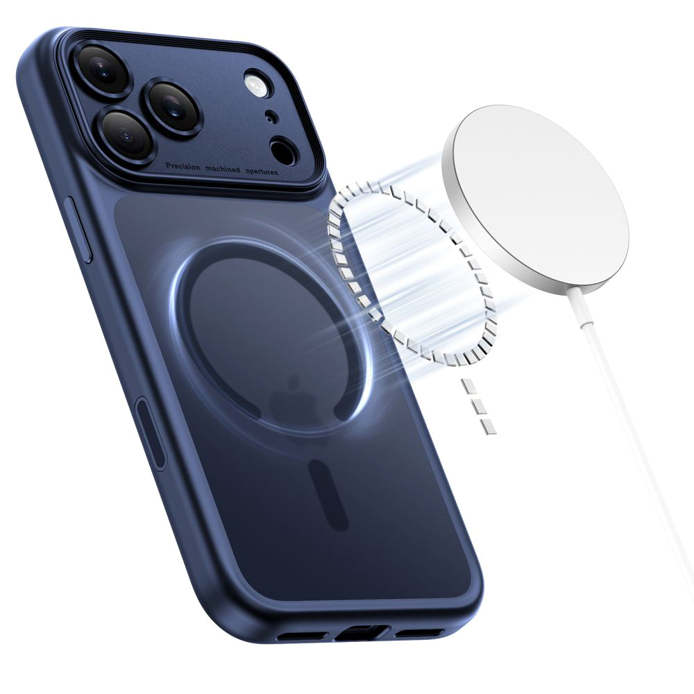 MagSafe Case for Apple iPhone 17 Pro Max, Tech-Protect, MagPeak, Matte Navy Blue