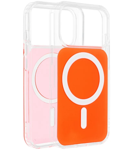 MagSafe-hoes voor Apple iPhone 17e / 16e, OEM, Clear Fusion Mag Cover, Oranje