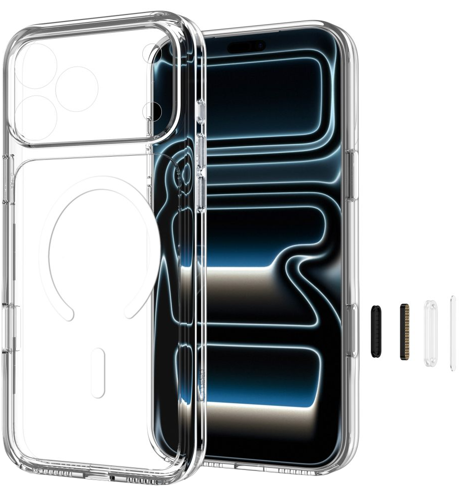 MagSafe-hoes voor Apple iPhone 18 Pro / 17 Pro, Tech-Protect, Flexair Hybrid CC, Transparant