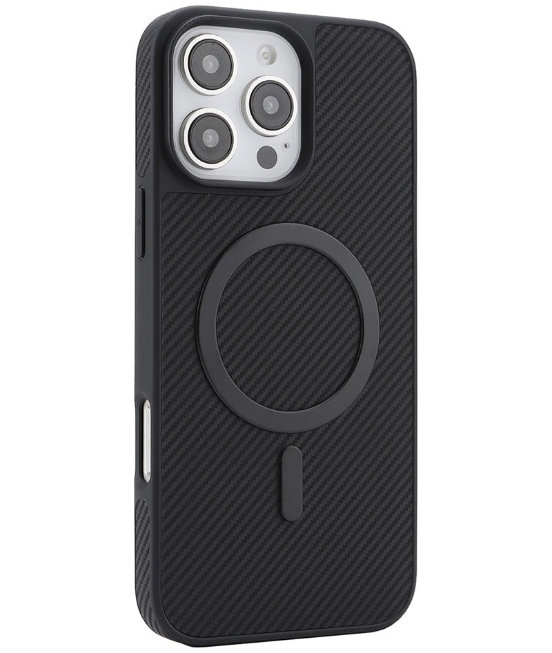 MagSafe-hoesje voor Apple iPhone 16 Pro, OEM, Carbon Metal Ring, Zwart