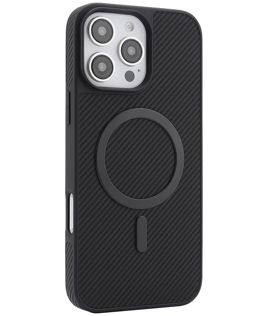 MagSafe-hoesje voor Apple iPhone 16 Pro, OEM, Carbon Metal Ring, Zwart