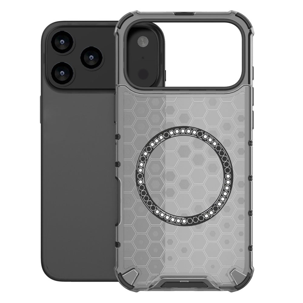 MagSafe hoes voor Apple iPhone 17 Pro, Techsuit, HoneyComb Shield, Zwart