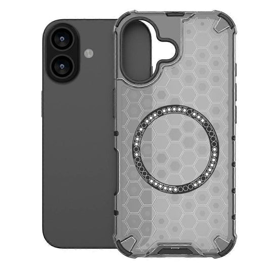 MagSafe hoesje voor Apple iPhone 17, Techsuit, HoneyComb Shield, Zwart