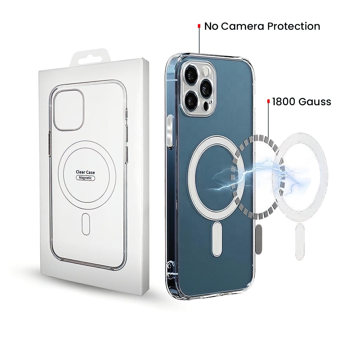 MagSafe hoesje voor Apple iPhone 17 Pro Max, OEM, Clear, Transparant