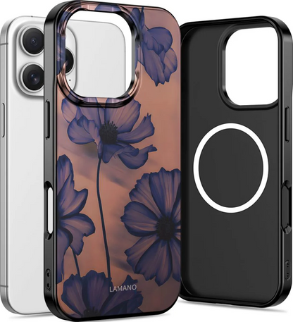 MagSafe hoes voor Apple iPhone 16 Pro, Tech-Protect, Lamano Velvet Night, Zwart