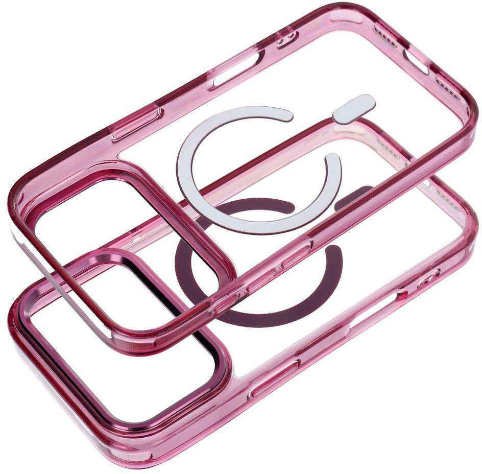 MagSafe-hoesje voor Apple iPhone 18 Pro / iPhone 17 Pro, OEM, Frame Clear Hybrid, bordeauxrood