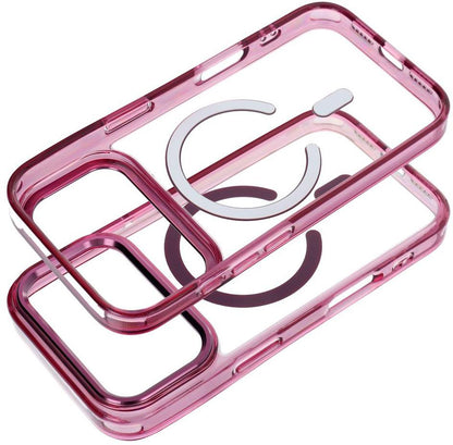 MagSafe-hoesje voor Apple iPhone 18 Pro / iPhone 17 Pro, OEM, Frame Clear Hybrid, bordeauxrood