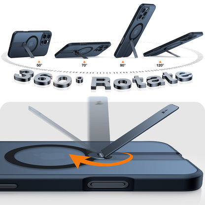 MagSafe hoesje voor Apple iPhone 16 Pro Max, Torras, Pstand Spin, Zwart