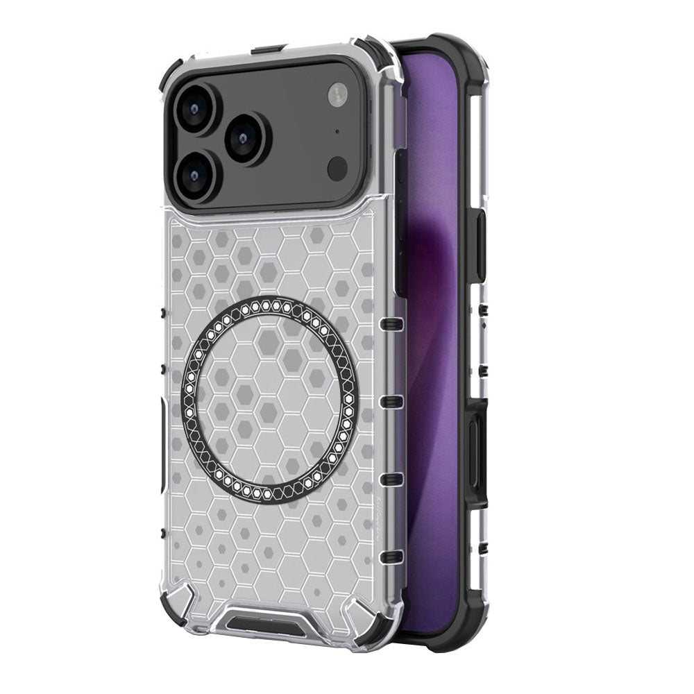 MagSafe hoesje voor Apple iPhone 17 Pro, Techsuit, HoneyComb Shield, Wit