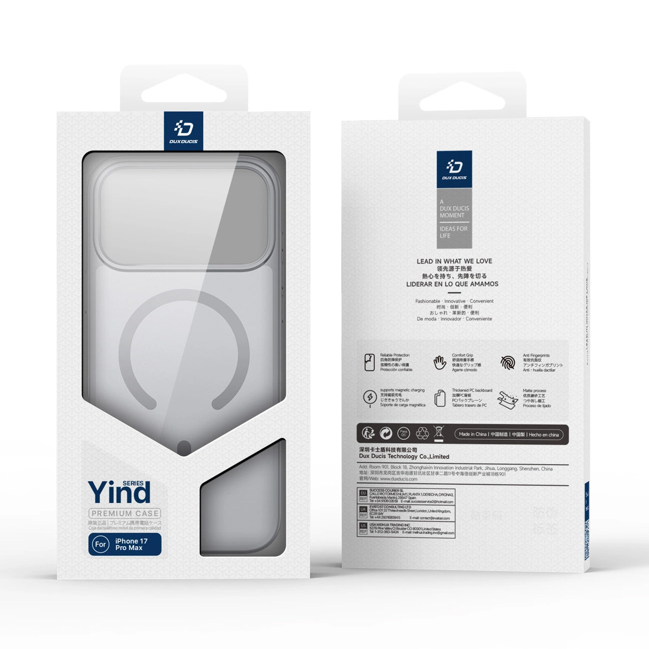 MagSafe hoesje voor Apple iPhone 17 Pro, DUX DUCIS, Yind, Grijs