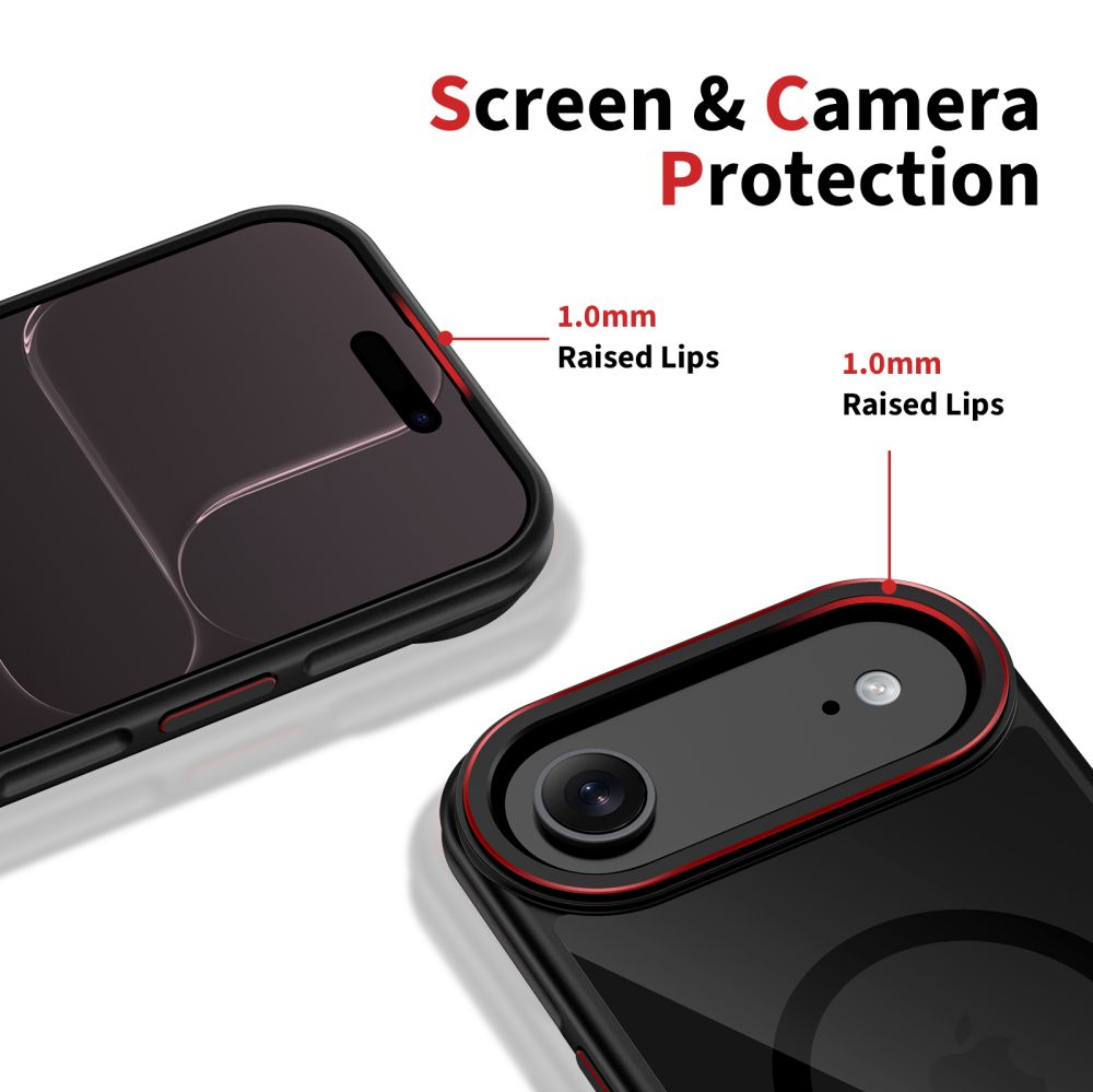 MagSafe hoesje voor Apple iPhone 17 Air, Tech-Protect, Maghybrid, Zwart