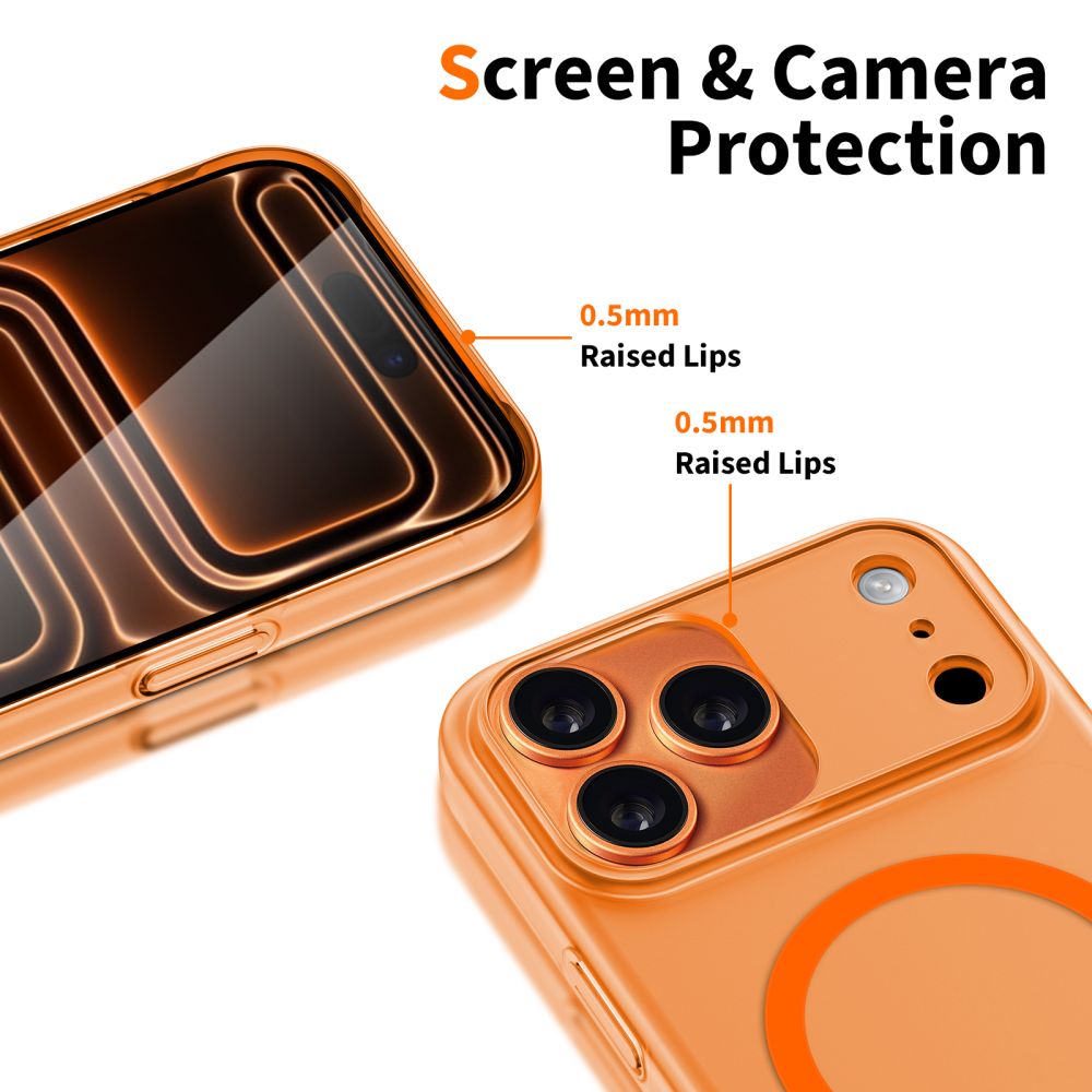 MagSafe Case for Apple iPhone 17 Pro, Tech-Protect, MagSlim, Matte Orange