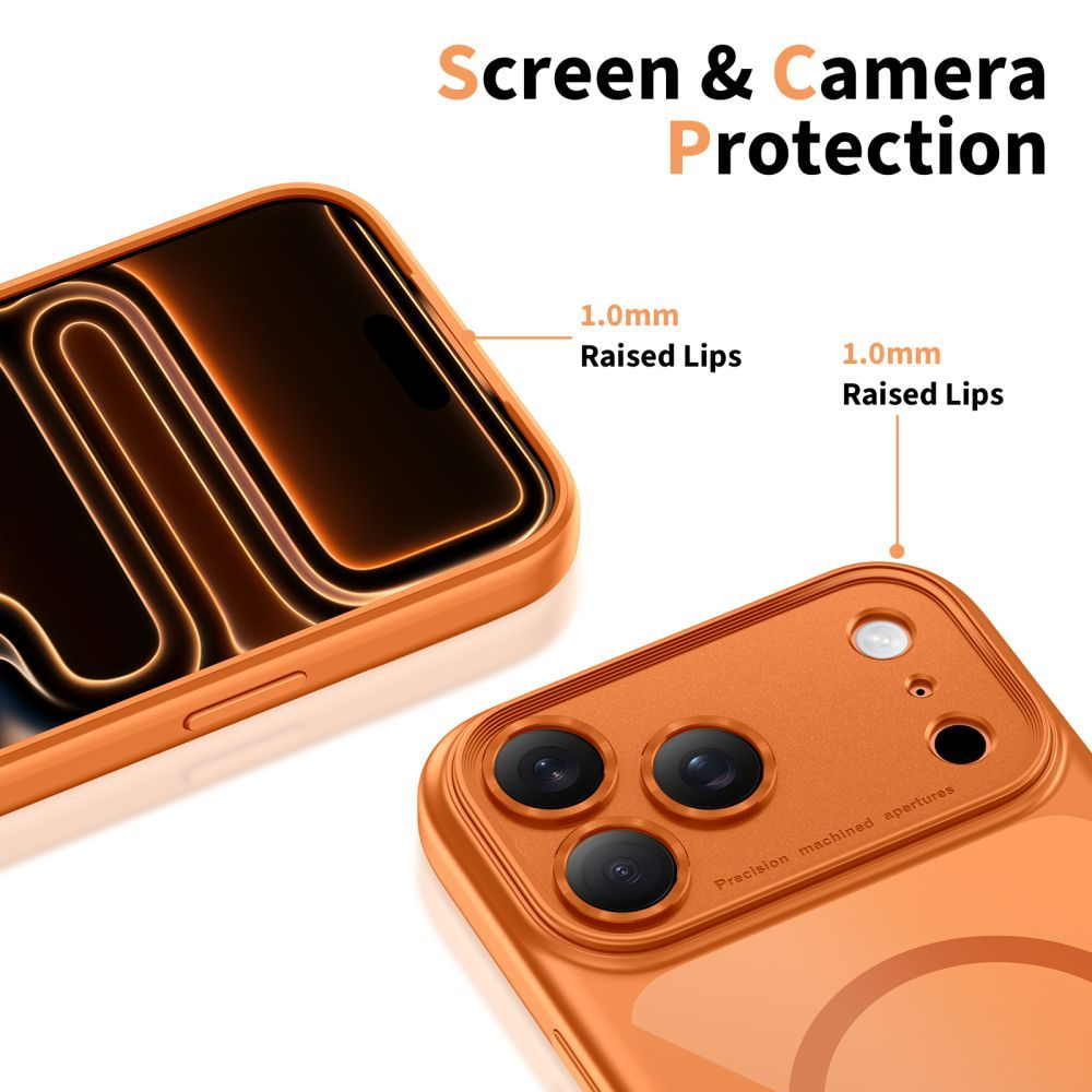 MagSafe Case for Apple iPhone 17 Pro, Tech-Protect, MagPeak, Orange