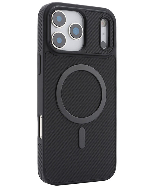 MagSafe-hoesje voor Apple iPhone 17 Pro, OEM, Carbon Metal Ring, Zwart
