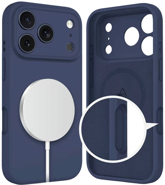MagSafe hoes voor Apple iPhone 17 Pro, Tech-Protect, Siliconen, Marineblauw