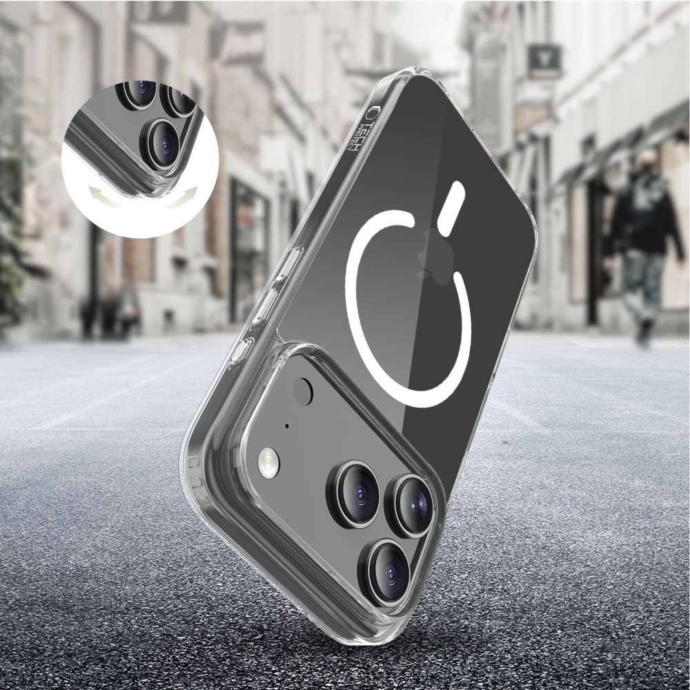 MagSafe Case for Apple iPhone 17 Pro Max, Tech-Protect, Flexair Hybrid CC, Transparent