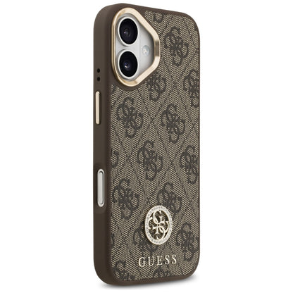 MagSafe hoesje voor Apple iPhone 17, Guess, 4G Strass Logo met Grote Band, Bruin, Opnieuw verzegeld