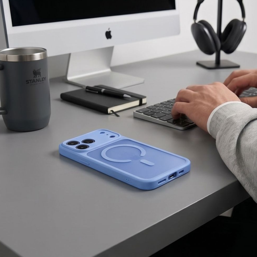 MagSafe-hoesje voor Apple iPhone 18 Pro / 17 Pro, Tech-Protect, BasicMag, Mat Blauw