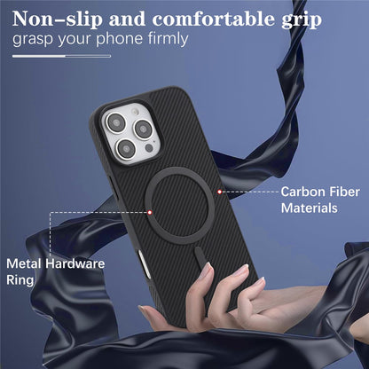 MagSafe-hoes voor Apple iPhone 16 Pro Max, OEM, Carbon Metal Ring, Zwart
