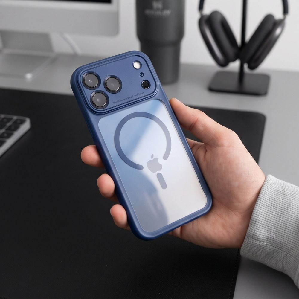 MagSafe-hoesje voor Apple iPhone 18 Pro Max / 17 Pro Max, Tech-Protect, MagPeak CC, Marineblauw