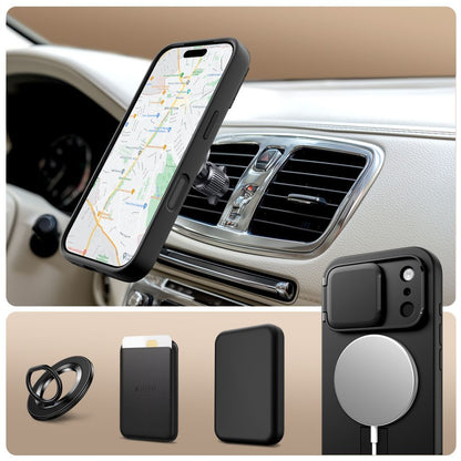 MagSafe hoesje voor Apple iPhone 17 Pro Max, Tech-Protect, Kevlar Aura, Zwart