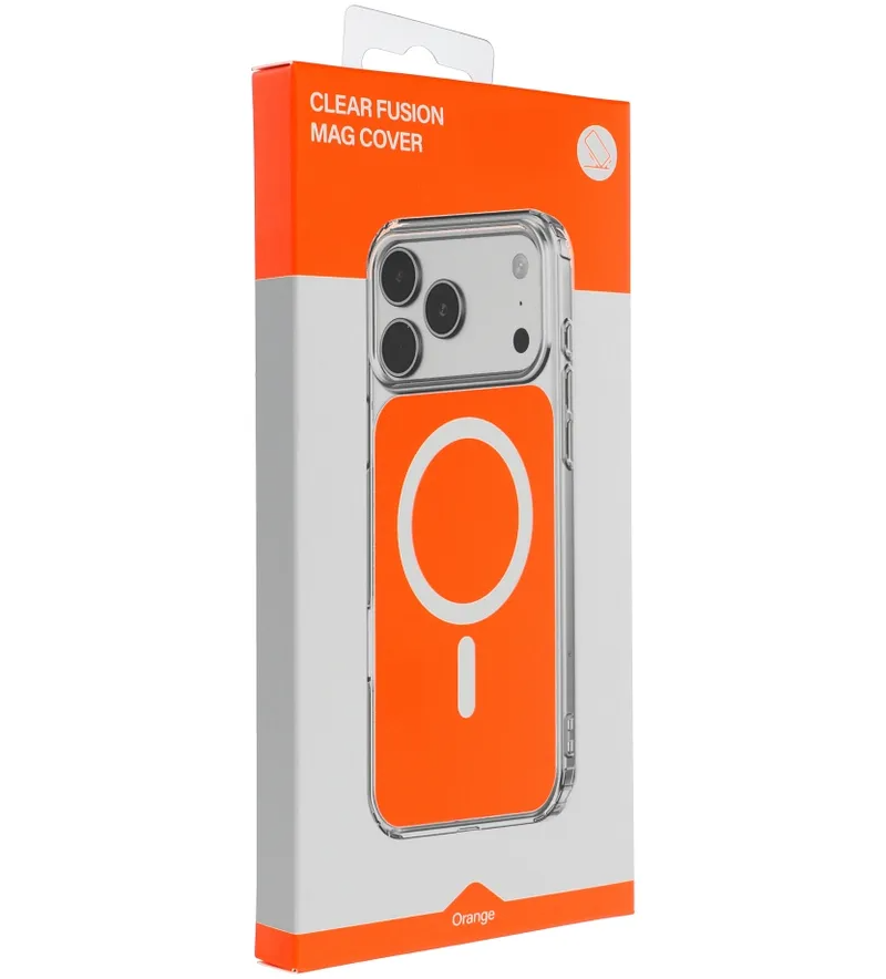 MagSafe-hoes voor Apple iPhone 17e / 16e, OEM, Clear Fusion Mag Cover, Oranje