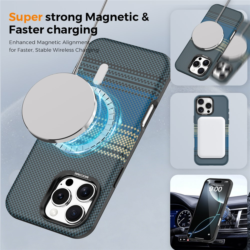 MagSafe-hoesje voor Apple iPhone 16 Pro Max, OEM, Gradient Rainbow, Marineblauw