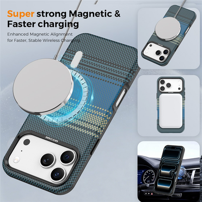MagSafe-hoesje voor Apple iPhone 17 Pro Max, OEM, Gradient Rainbow, Marineblauw