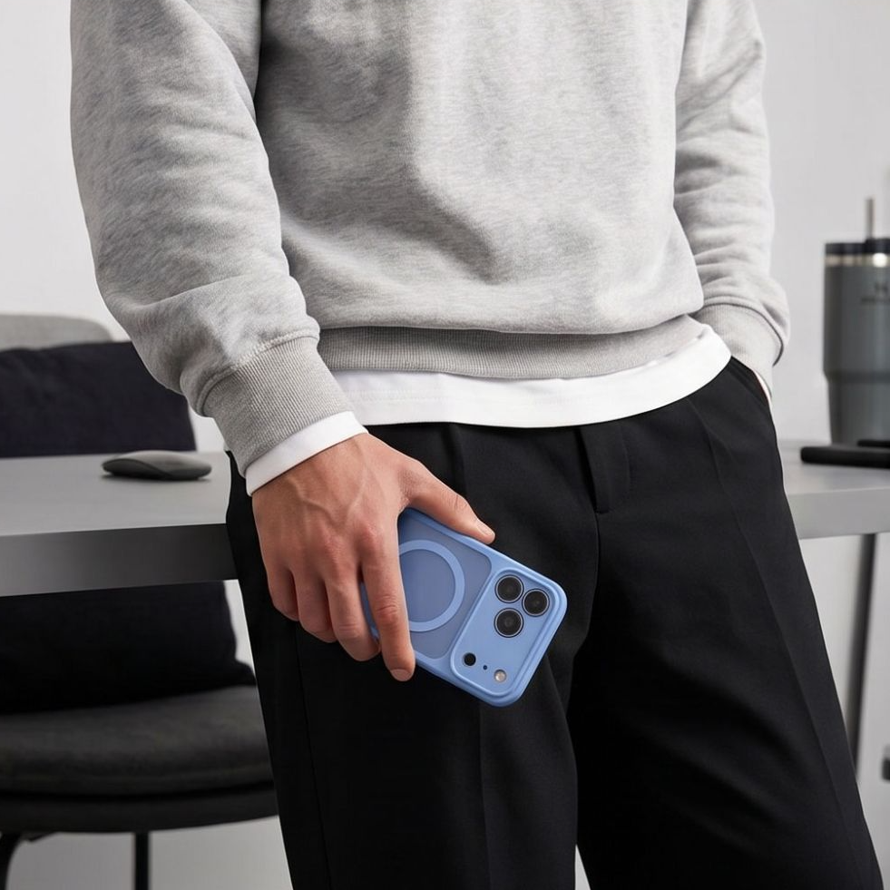 MagSafe-hoesje voor Apple iPhone 18 Pro / 17 Pro, Tech-Protect, BasicMag, Mat Blauw