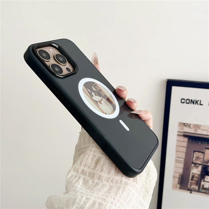 MagSafe-hoes voor Apple iPhone 15 Pro Max, OEM, Round Screen Smart E-Ink, Zwart