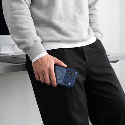 MagSafe-hoesje voor Apple iPhone 18 Pro Max / 17 Pro Max, Tech-Protect, MagPeak CC, Marineblauw