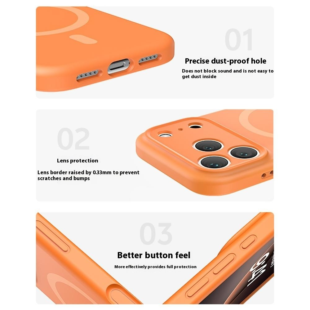 MagSafe-hoesje voor Apple iPhone 17 Pro Max, OEM, vloeibaar siliconen, oranje