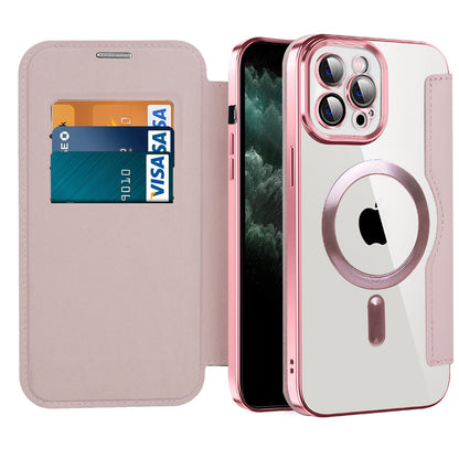 MagSafe-hoes voor Apple iPhone 11 Pro Max, Techsuit, SmartMag Book, Roze