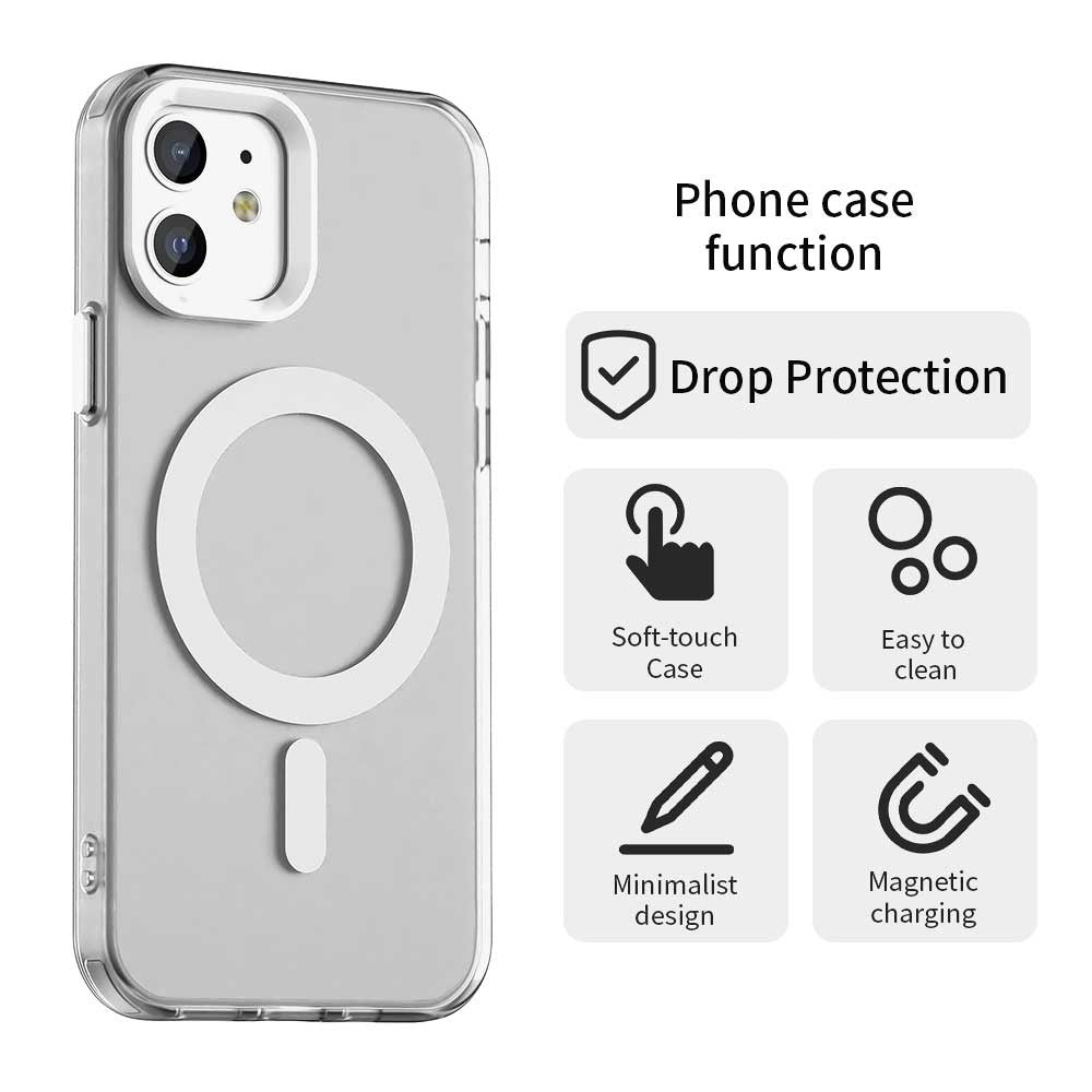 MagSafe hoesje voor Apple iPhone 12 / 12 Pro, Techsuit, CandyCase, Wit