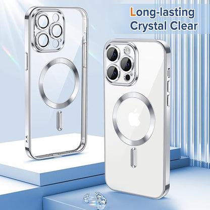 MagSafe-hoes voor Apple iPhone 12 Pro Max, Techsuit, Luxury Crystal, Zilver