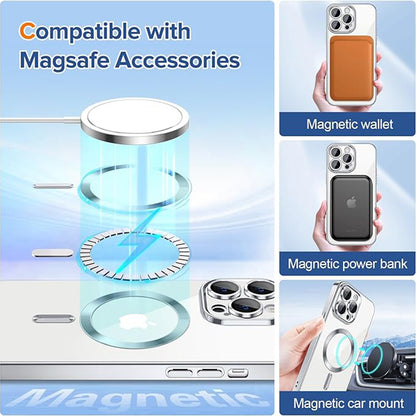 MagSafe-hoes voor Apple iPhone 12 Pro Max, Techsuit, Luxury Crystal, Zilver