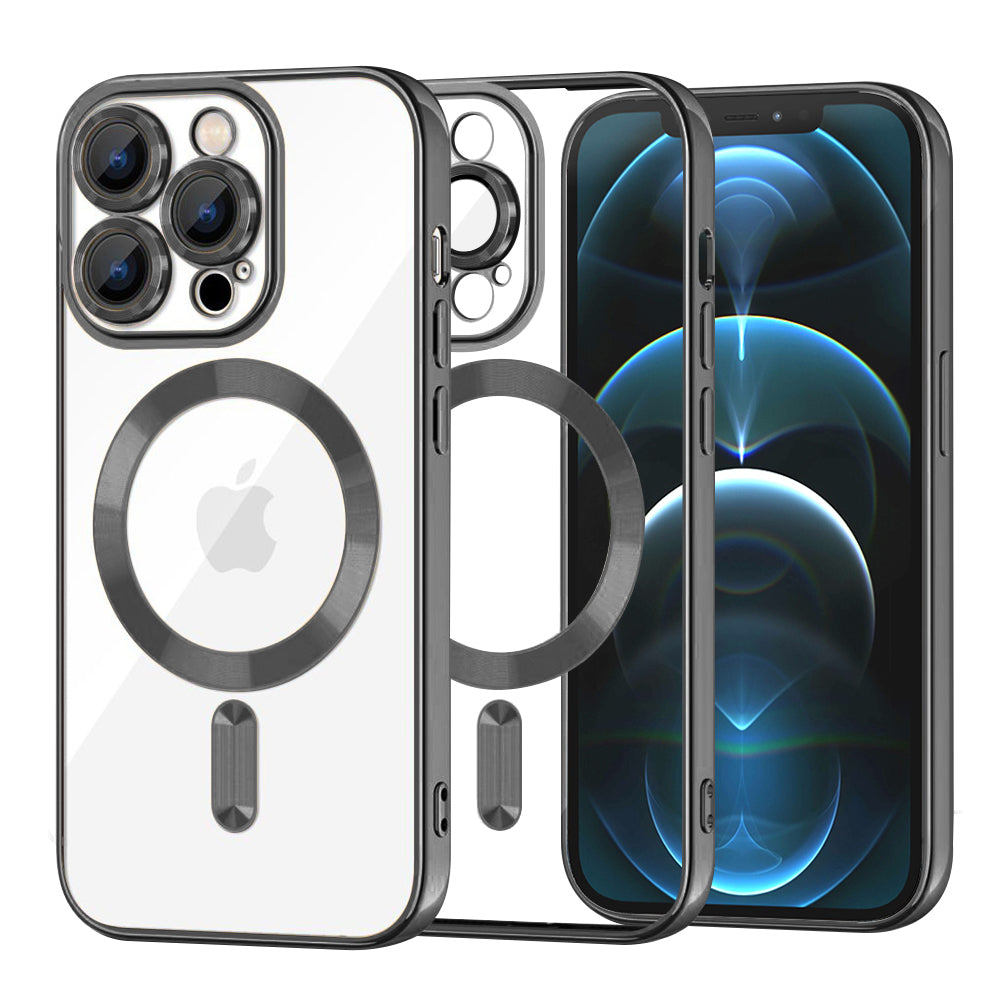 MagSafe Case for Apple iPhone 12 Pro Max, Techsuit, Luxury Crystal, Black