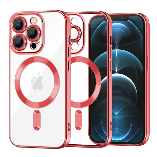 MagSafe-hoes voor Apple iPhone 12 Pro Max, Techsuit, Luxury Crystal, Rood