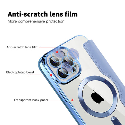 MagSafe Case for Apple iPhone 12 Pro Max, Techsuit, SmartMag Book, Blue
