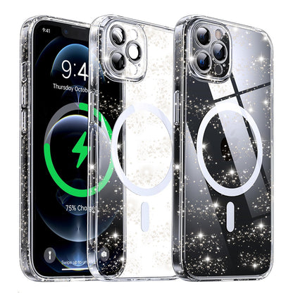 MagSafe-hoes voor Apple iPhone 12 Pro Max, Techsuit, SparkleSkin, Transparant
