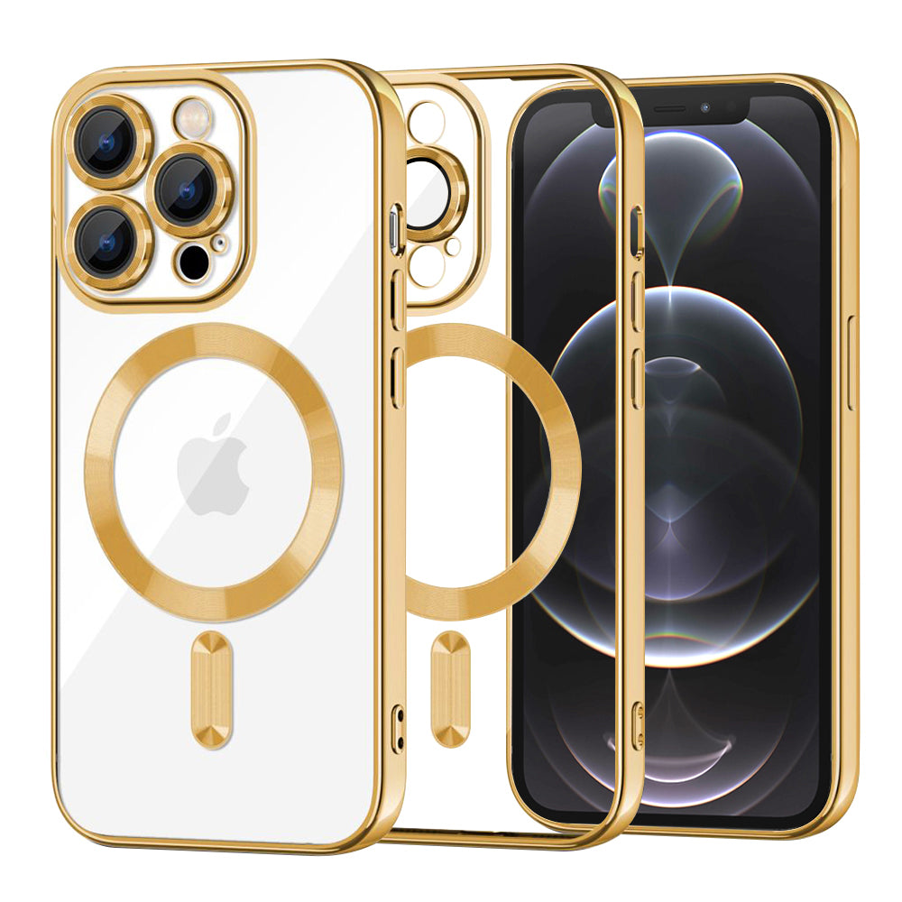MagSafe-hoes voor Apple iPhone 12 Pro, Techsuit, Luxury Crystal, Goud