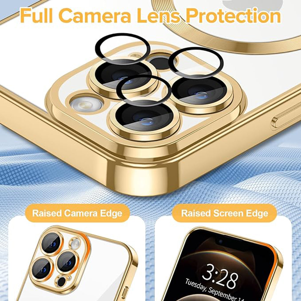 MagSafe-hoes voor Apple iPhone 12 Pro, Techsuit, Luxury Crystal, Goud
