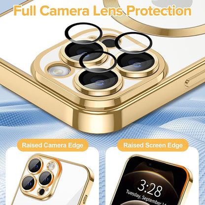 MagSafe-hoes voor Apple iPhone 12 Pro, Techsuit, Luxury Crystal, Goud