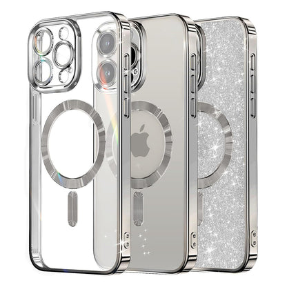 MagSafe-hoesje voor Apple iPhone 12 Pro, Techsuit, Luxury Glitter, Zilver