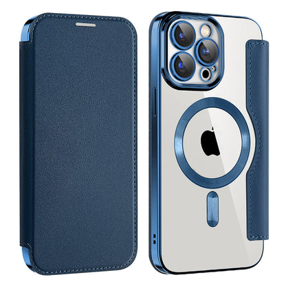 MagSafe Case for Apple iPhone 12 Pro, Techsuit, SmartMag Book, Blue