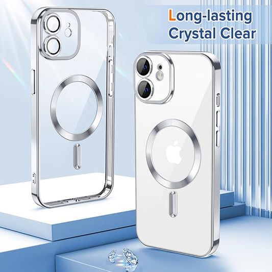 MagSafe-hoes voor Apple iPhone 12, Techsuit, Luxury Crystal, Zilver